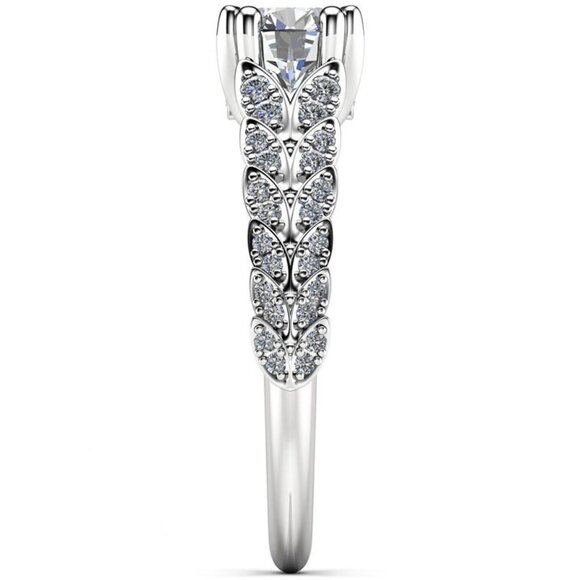 925 Silver Crystal Zircon Stone Unique Leaf Design Ring for Women, VIP… - Picture 10 of 10